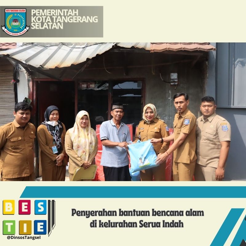 PENYERAHAN BANTUAN BENCANA ALAM DI KELURAHAN SERUA INDAH