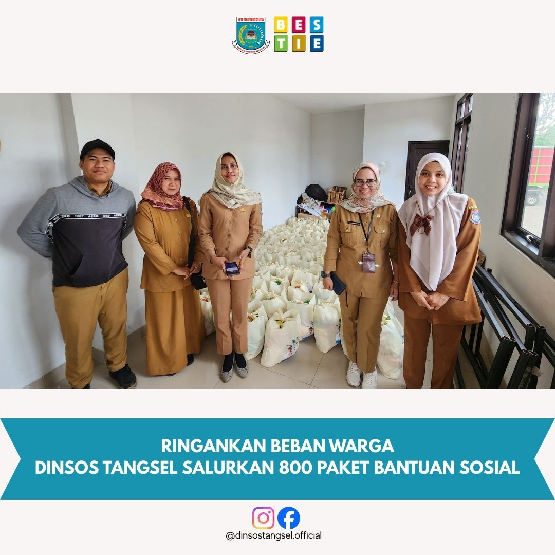 Ringankan Beban Warga Dinsos Tangsel Salurkan 800 Paket Bantuan Sosial