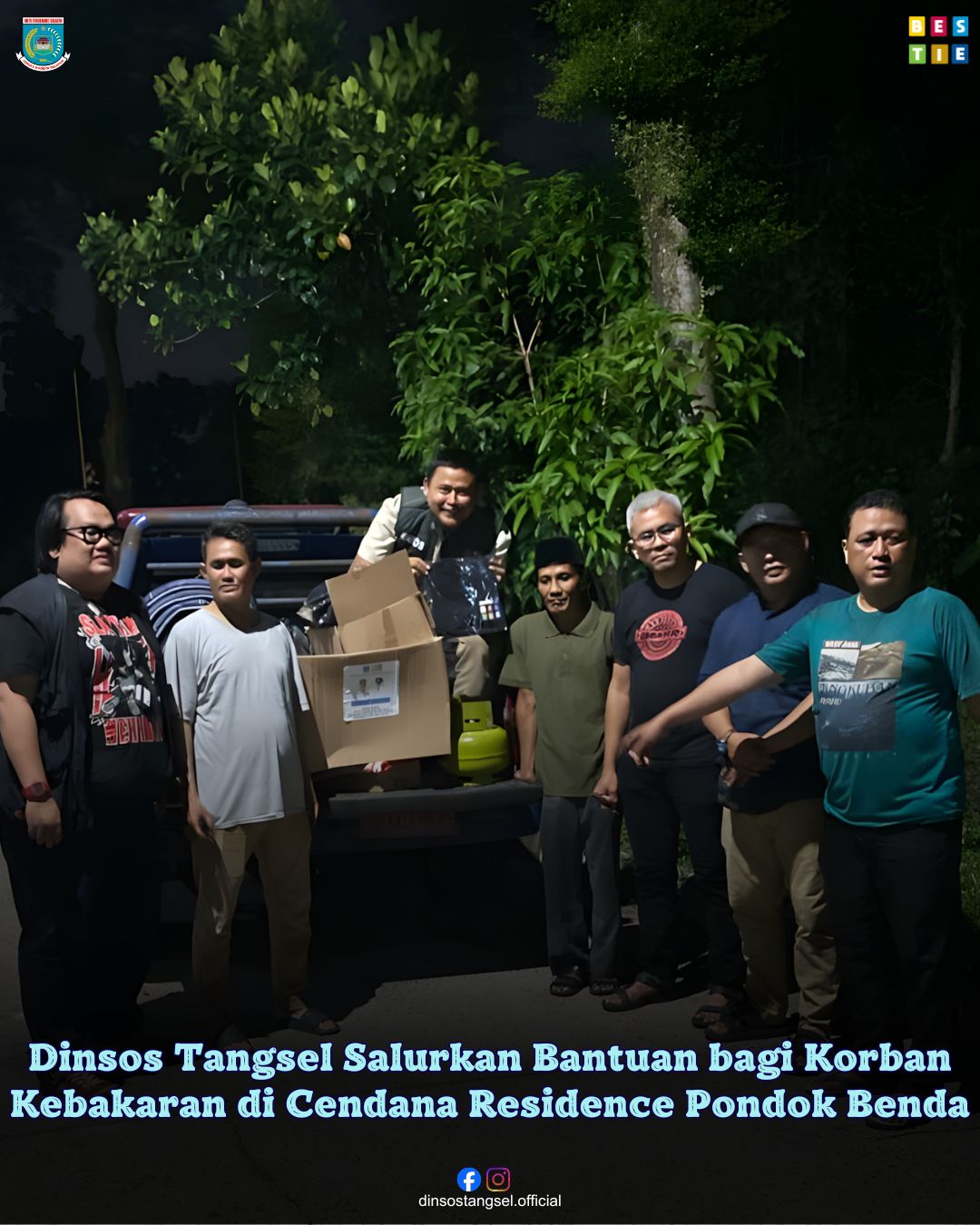 Dinsos Tangsel salurkan bantuan kepada korban kebakaran di Cendana residence pondok benda
